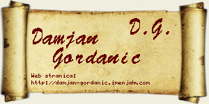Damjan Gordanić vizit kartica